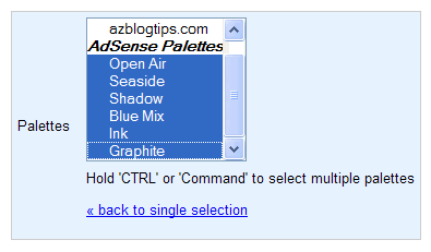 Adsense color palettes