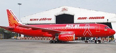 Red Air India Aircraft
