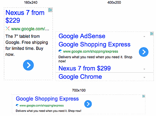 new adsense sizes