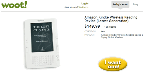 woot-kindle amazon kindle on woot