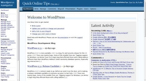 Wordpress Admin Navigator