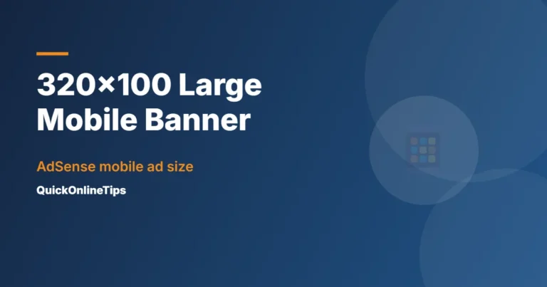 320x100 large mobile banner AdSense