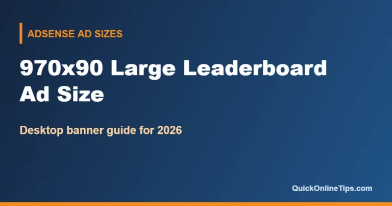 970x90 large leaderboard AdSense ad size