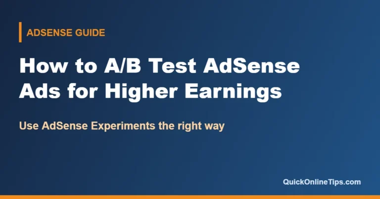 How to A/B test AdSense ads with Experiments