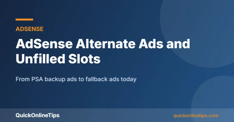 AdSense alternate ads and unfilled ad slots guide card