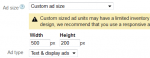 adsense custom sizes