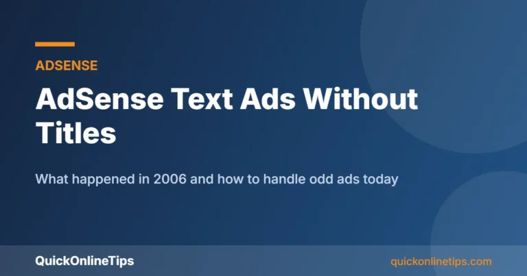 AdSense text ads without title links guide card