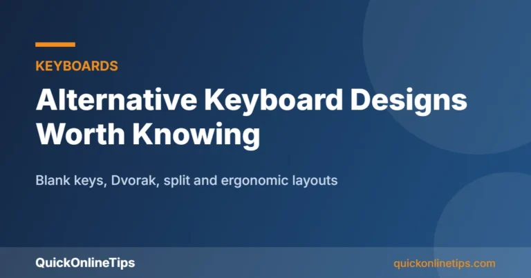 Alternative keyboard designs guide card