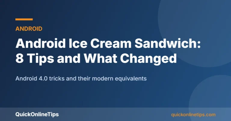 Android Ice Cream Sandwich tips card