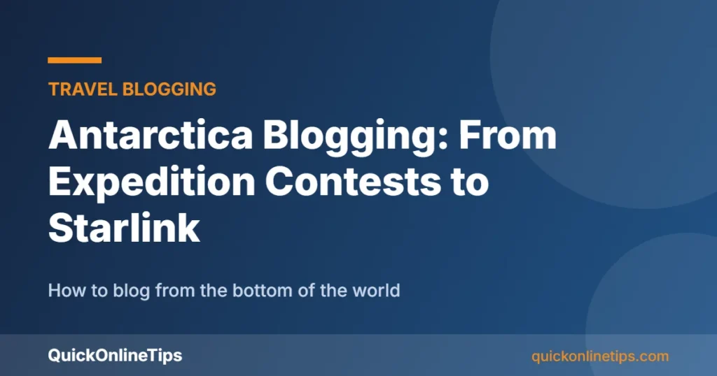 Antarctica blogging guide card