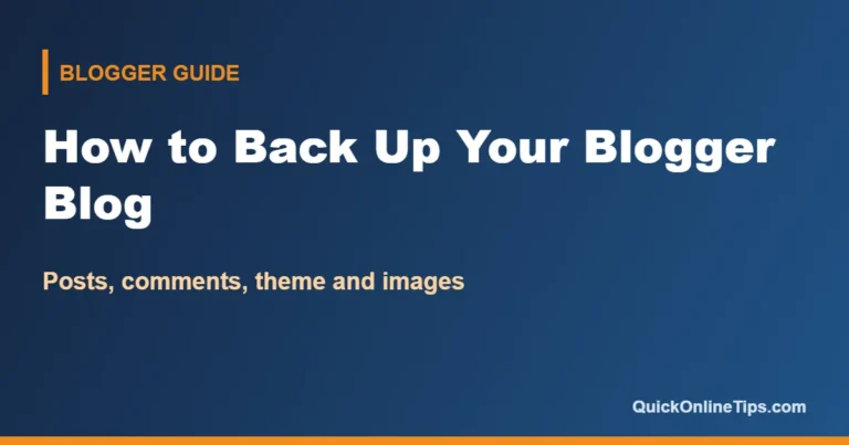 How to back up your Blogger blog