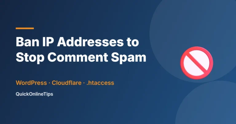 Ban IP addresses to stop WordPress comment spam