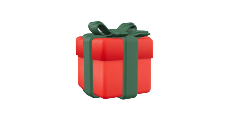 Best free software - red gift box with a green ribbon