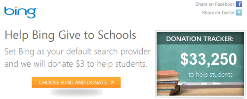 Set Bing Search and get donation