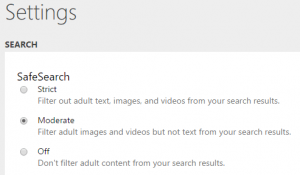Change Bing Settings: Turn Safe Search Off or Block Adult Content