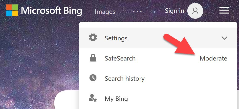 Change Bing Settings Turn Safe Search Off Or Block Adult Content QOT