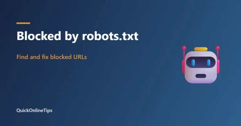 Blocked by robots.txt fix