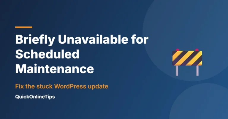 Fix WordPress briefly unavailable for scheduled maintenance