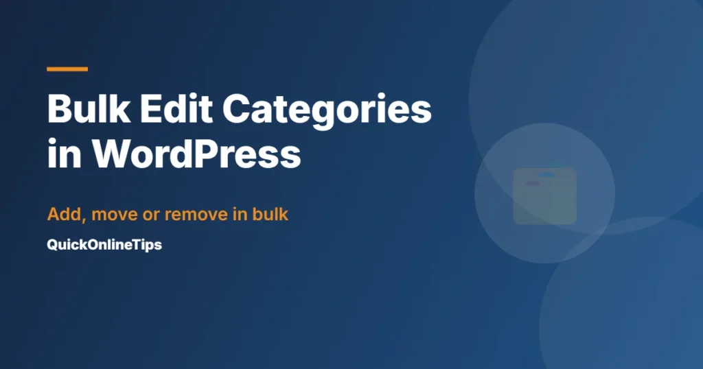 Bulk edit categories in WordPress