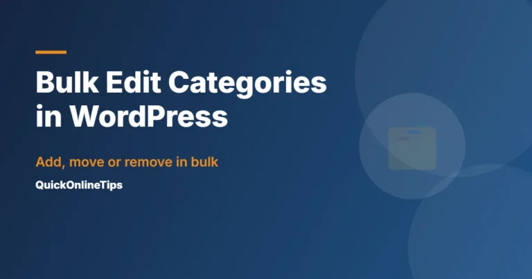 Bulk edit categories in WordPress