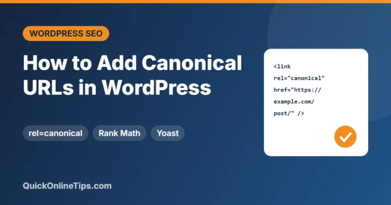 add canonical URLs in WordPress