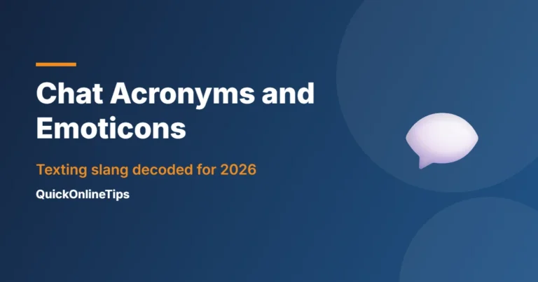 Most common chat acronyms and emoticons