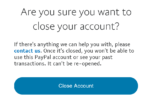 confirm paypal close account