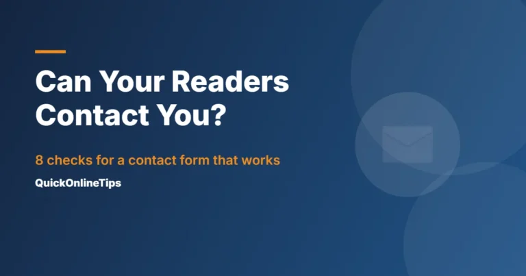 Check your contact form is working