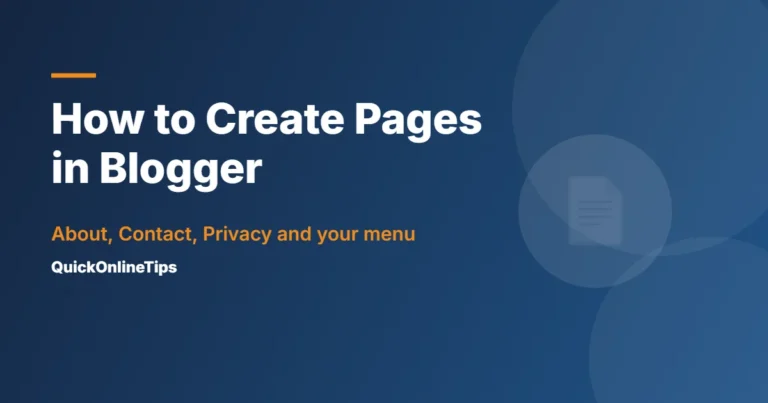 How to create pages in Blogger
