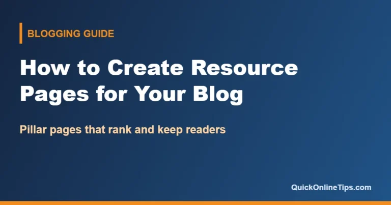 How to create resource pages for your blog