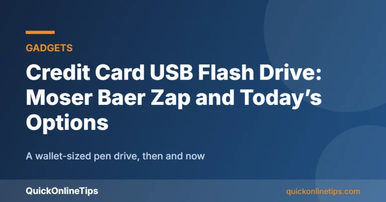 Credit card USB flash drive guide card