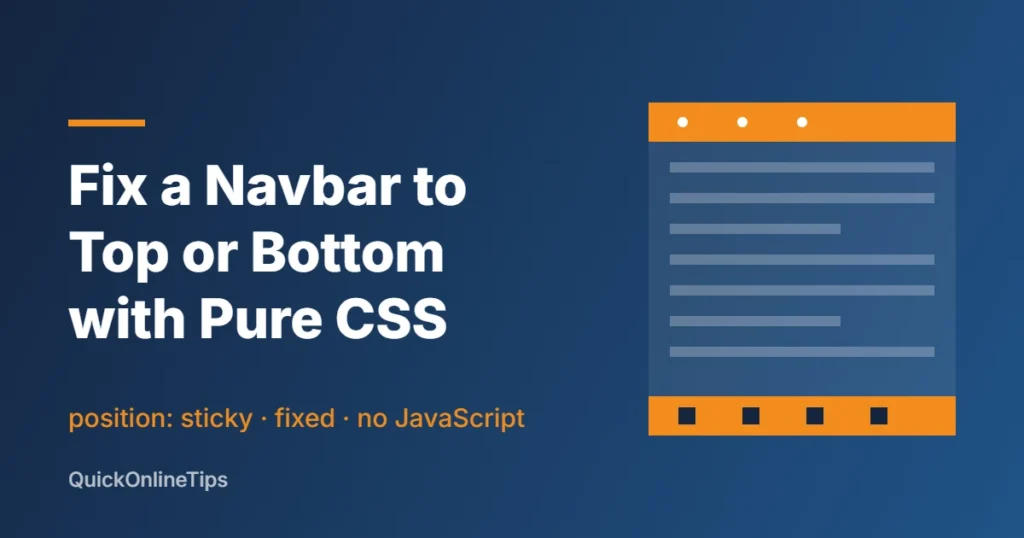 CSS fixed navbar at top or bottom without JavaScript