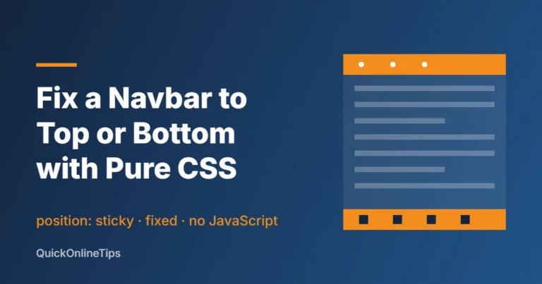 CSS fixed navbar at top or bottom without JavaScript