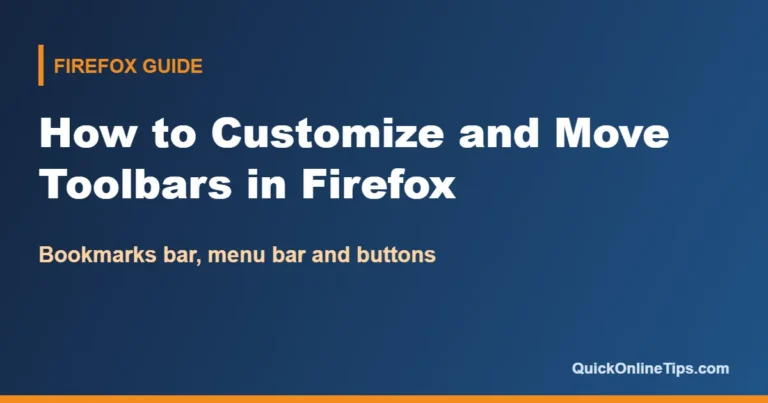 How to customize and move toolbars in Firefox