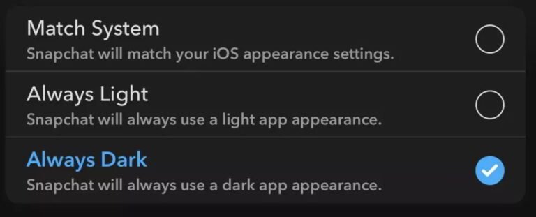 dark mode snapchat