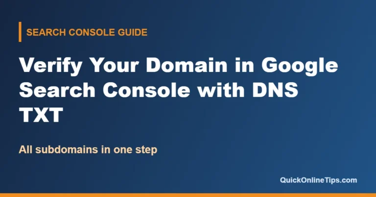Verify a domain in Google Search Console with a DNS TXT record