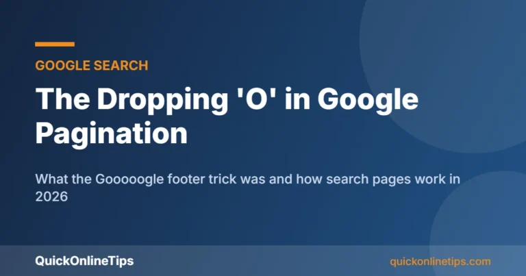 Dropping O in Google search pagination explained