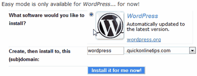 Once Click WordPress Hosting