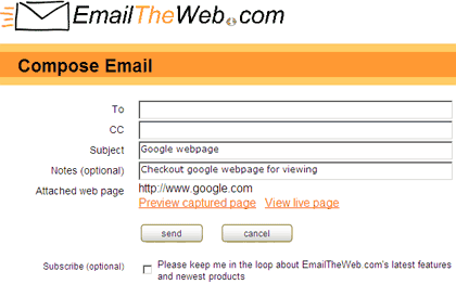 email the webpage