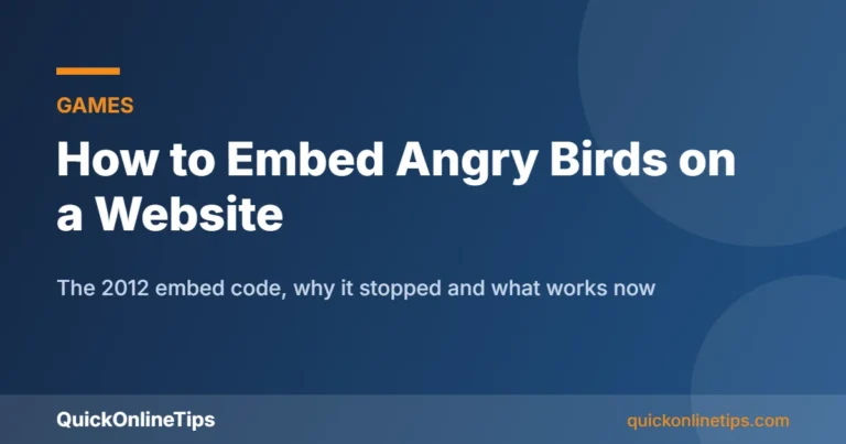 Embed Angry Birds game on a website