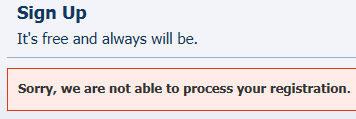 Facebook error