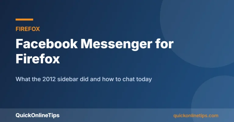 Facebook Messenger for Firefox guide card