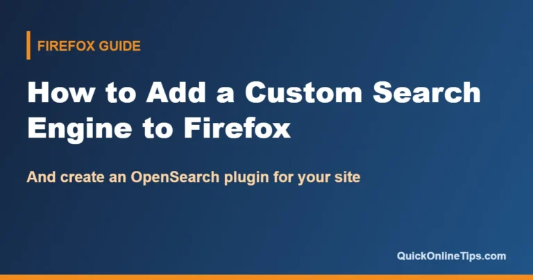 Add a custom search engine to Firefox