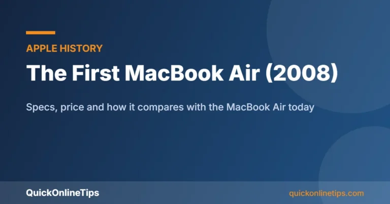 First MacBook Air 2008 specs and history