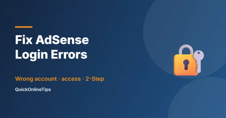 Fix AdSense login errors