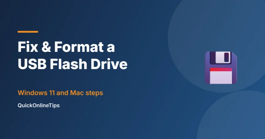 How to fix and format a USB flash drive