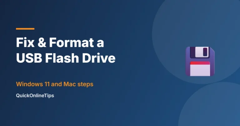 How to fix and format a USB flash drive