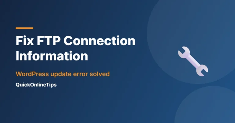 Fix FTP connection information error in WordPress