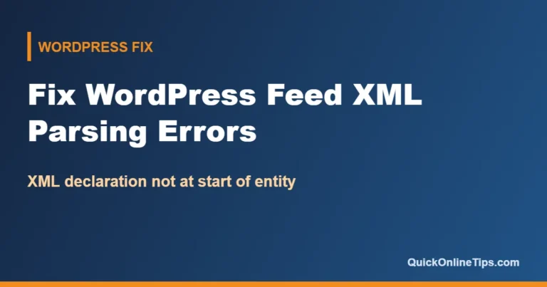 Fix WordPress feed XML parsing errors