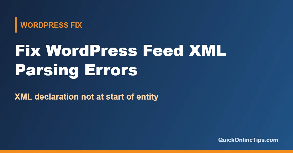 Fix WordPress feed XML parsing errors